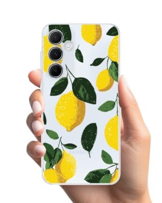 Etui do Samsung Galaxy A55 5G przeźroczyste, silikonowe Flexi, Italian Summer, Cytrynowe