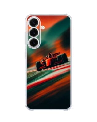 Etui do Samsung Galaxy S25 FE przeźroczyste, silikonowe Flexi, Szybkie Auta, Wyścig F1