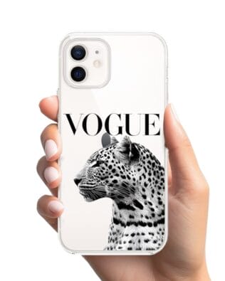 Etui do iPhone 12 przeźroczyste, silikonowe Flexi, Positive Vibes, Tygrys Vogue