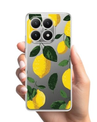 Etui do Xiaomi 15T przeźroczyste, silikonowe Flexi, Italian Summer, Cytrynowe