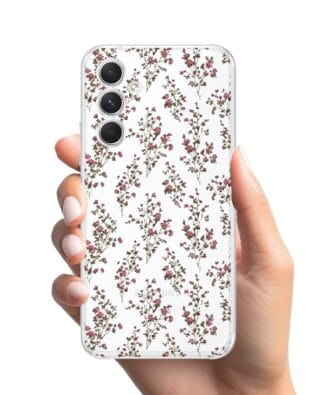 Etui do Samsung Galaxy A54 5G przeźroczyste, silikonowe Flexi, Mini Patterns, Różyczki