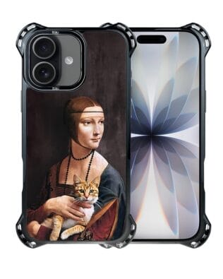 Etui do iPhone 17 IBIZU DropGuard Ultra z MagSafe, Leonardo Da Vinci, dama z kotem