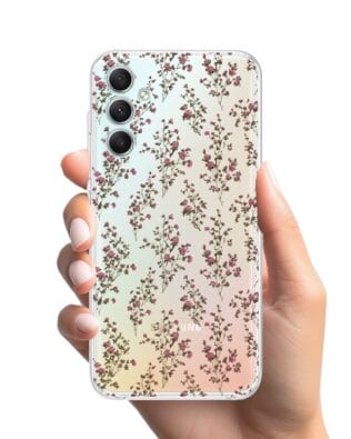 Etui do Samsung Galaxy A34 5G przeźroczyste, silikonowe Flexi, Mini Patterns, Różyczki