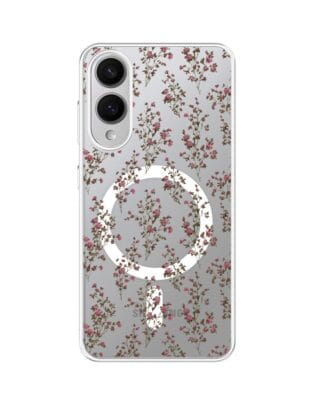 Etui do Samsung Galaxy S25 Edge z MagSafe przeźroczyste, silikonowe Flexi, Mini Patterns, Różyczki