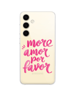 Etui do Samsung Galaxy S25 przeźroczyste, silikonowe Flexi, Positive Vibes, More amore per favore