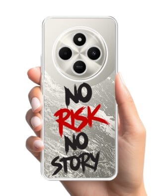Etui do Xiaomi POCO C75 przeźroczyste, silikonowe Flexi, Positive Vibes, No Risk No Story