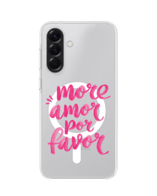 Etui do Samsung Galaxy A56 5G z MagSafe przeźroczyste, silikonowe Flexi, Positive Vibes, More amore per favore