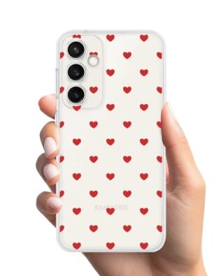 Etui do Samsung Galaxy S23 Plus przeźroczyste, silikonowe Flexi, Mini Patterns, Serduszka