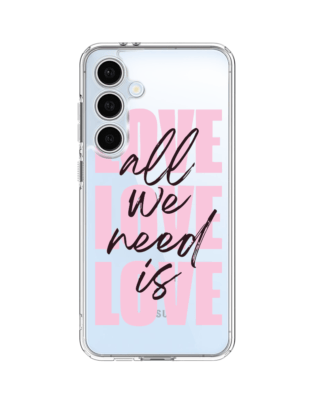 Etui do Samsung Galaxy S24 FE przeźroczyste, silikonowe Flexi, Positive Vibes, All We Need Is Love