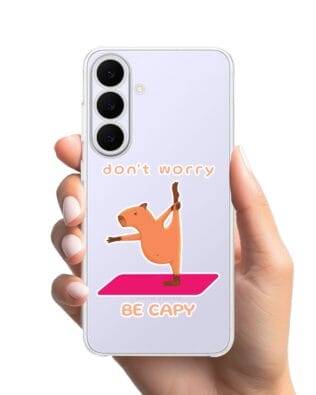 Etui do Samsung Galaxy S25 FE przeźroczyste, silikonowe Flexi, kapibara