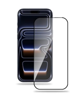 Szklana folia z powłoką ceramiczną na cały ekran 5D z czarną ramką do iPhone 17 Pro