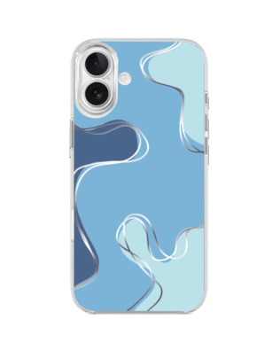 Etui do iPhone 17 przeźroczyste, silikonowe Flexi, Summer Patterns, niebieskie odcienie