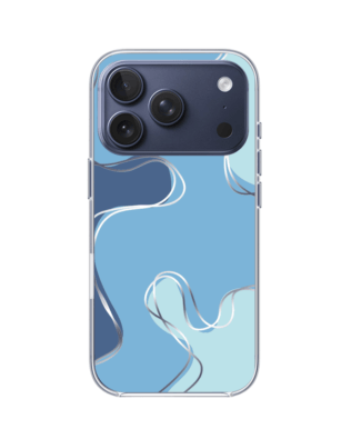 Etui do iPhone 17 Pro Max z MagSafe przeźroczyste, silikonowe Flexi, Summer Patterns, niebieskie odcienie