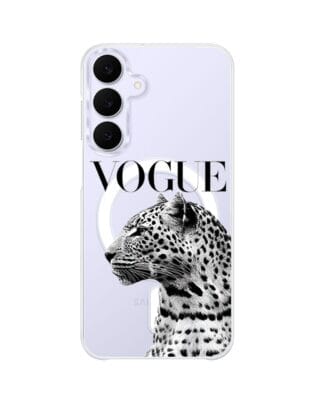 Etui do Samsung Galaxy S25 FE z MagSafe przeźroczyste, silikonowe Flexi, Positive Vibes, Tygrys Vogue