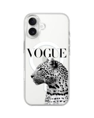 Etui do iPhone 17 z MagSafe przeźroczyste, silikonowe Flexi, Positive Vibes, Tygrys Vogue