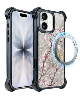 Etui do iPhone 17 IBIZU DropGuard Ultra z MagSafe, Modern Classics, Mozaika kwitnącej wiśni