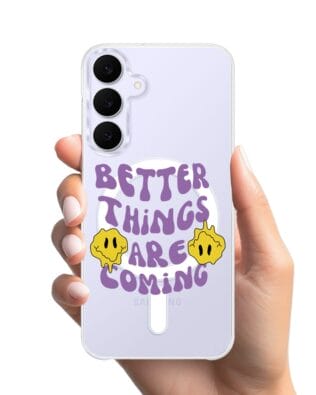 Etui do Samsung Galaxy S25 FE z MagSafe przeźroczyste, silikonowe Flexi, better things are coming