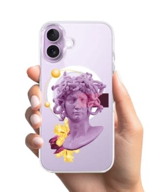 Etui do iPhone 17 z MagSafe przeźroczyste, silikonowe Flexi, antyczna figura