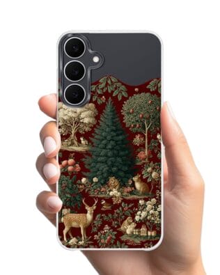 Etui do Samsung Galaxy S25 FE z MagSafe przeźroczyste, silikonowe Flexi, Zimowa magia, świąteczny las