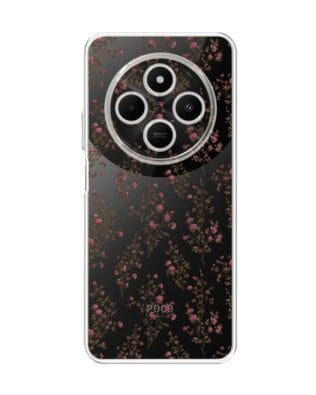 Etui do Xiaomi POCO C75 przeźroczyste, silikonowe Flexi, Mini Patterns, Różyczki