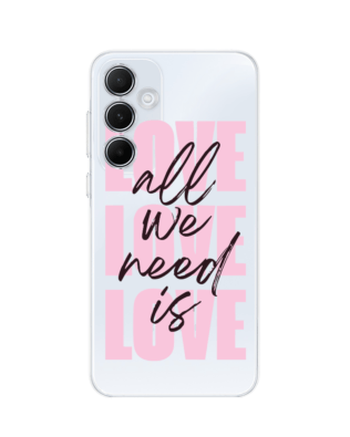 Etui do Samsung Galaxy A35 5G przeźroczyste, silikonowe Flexi, Positive Vibes, All We Need Is Love