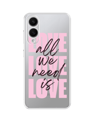 Etui do Samsung Galaxy S25 Edge przeźroczyste, silikonowe Flexi, Positive Vibes, All We Need Is Love
