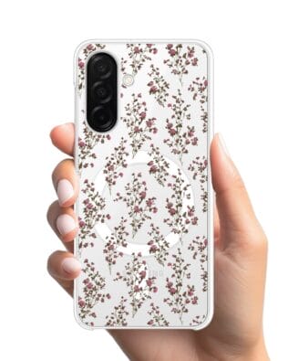 Etui do Samsung Galaxy A26 5G z MagSafe przeźroczyste, silikonowe Flexi, Mini Patterns, Różyczki