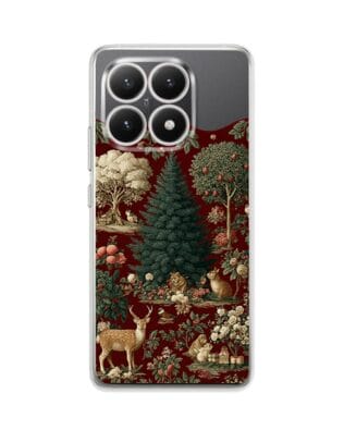 Etui do Xiaomi 15T przeźroczyste, silikonowe Flexi, Zimowa magia, świąteczny las