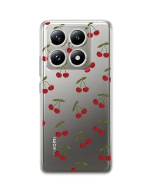 Etui do Xiaomi 14T Pro przeźroczyste, silikonowe Flexi, Mini Patterns, Wiśnie