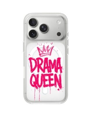 Etui do iPhone 17 Pro z MagSafe przeźroczyste, silikonowe Flexi, Positive Vibes, Drama Queen