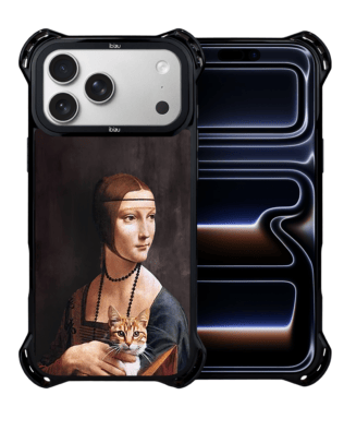 Etui do iPhone 17 Pro IBIZU DropGuard Ultra z MagSafe, Leonardo Da Vinci, dama z kotem