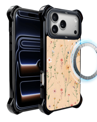 Etui do iPhone 17 Pro Max IBIZU DropGuard Ultra z MagSafe, Pastel Bloom, Koralowa łąka