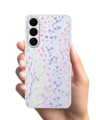 Etui do Samsung Galaxy S25 FE przeźroczyste, silikonowe Flexi, kwiaty polne