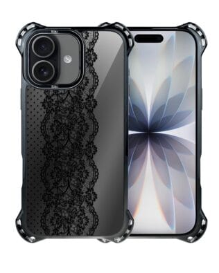 Etui do iPhone 17 IBIZU DropGuard Ultra z MagSafe, Midnight, Ornamentowa koronka