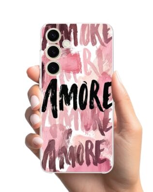 Etui do Samsung Galaxy S25 przeźroczyste, silikonowe Flexi, Positive Vibes, Amore Amore