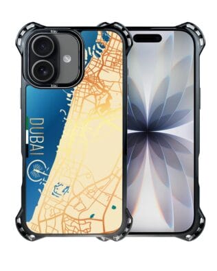 Etui do iPhone 17 IBIZU DropGuard Ultra z MagSafe, mapy świata, Dubai