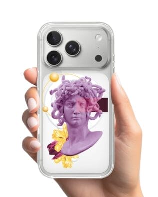 Etui do iPhone 17 Pro Max z MagSafe przeźroczyste, silikonowe Flexi, antyczna figura