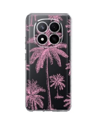 Etui do Xiaomi Redmi Note 14 Pro 4G przeźroczyste, silikonowe Flexi, Mystic, Różowe palmy