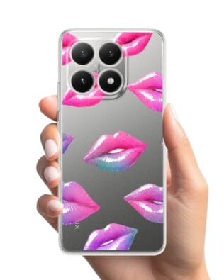 Etui do Xiaomi 15T przeźroczyste, silikonowe Flexi, hologramowe usta