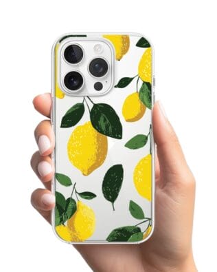 Etui do iPhone 16 Pro Max przeźroczyste, silikonowe Flexi, Italian Summer, Cytrynowe