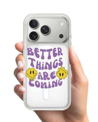 Etui do iPhone 17 Pro Max z MagSafe przeźroczyste, silikonowe Flexi, better things are coming