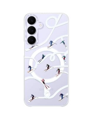 Etui do Samsung Galaxy S25 FE z MagSafe przeźroczyste, silikonowe Flexi, Zimowa magia, Narciarskie wiraże