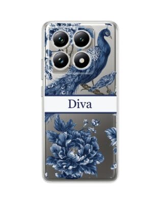 Etui do Xiaomi 14T Pro przeźroczyste, silikonowe Flexi, Mystic, Diva Peacock