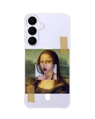 Etui do Samsung Galaxy S25 FE z MagSafe przeźroczyste, silikonowe Flexi, Mona lisa z lizakiem