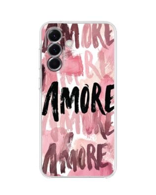 Etui do Samsung Galaxy A56 5G przeźroczyste, silikonowe Flexi, Positive Vibes, Amore Amore