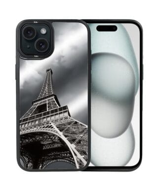 Etui do iPhone 15 IBIZU DropGuard Matt z MagSafe, Noir City, Wieża Eiffla