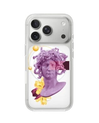 Etui do iPhone 17 Pro z MagSafe przeźroczyste, silikonowe Flexi, antyczna figura