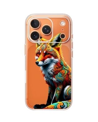 Etui do iPhone 17 Pro Max przeźroczyste, silikonowe Flexi, Dzika Mandala, Lis