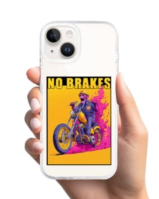 Etui do iPhone 14 z MagSafe przeźroczyste, silikonowe Flexi, Bikers, Motocyklem przez świat