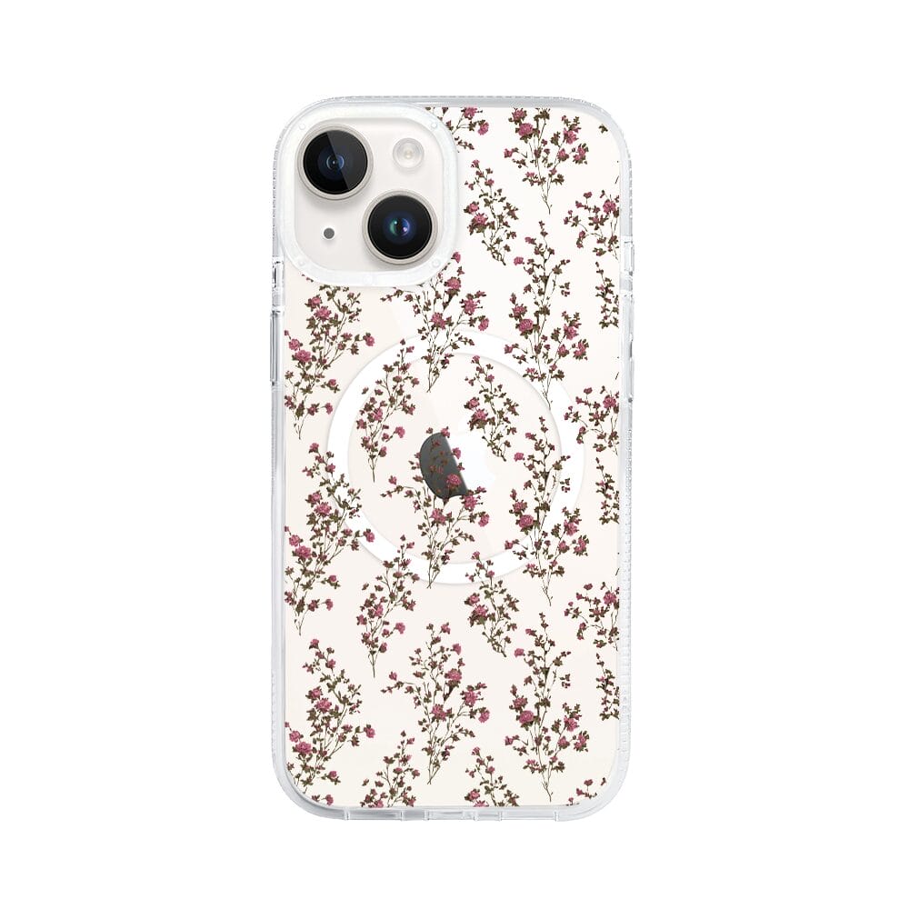 Etui do iPhone 13 z MagSafe przeźroczyste, silikonowe Flexi, Mini Patterns, Różyczki